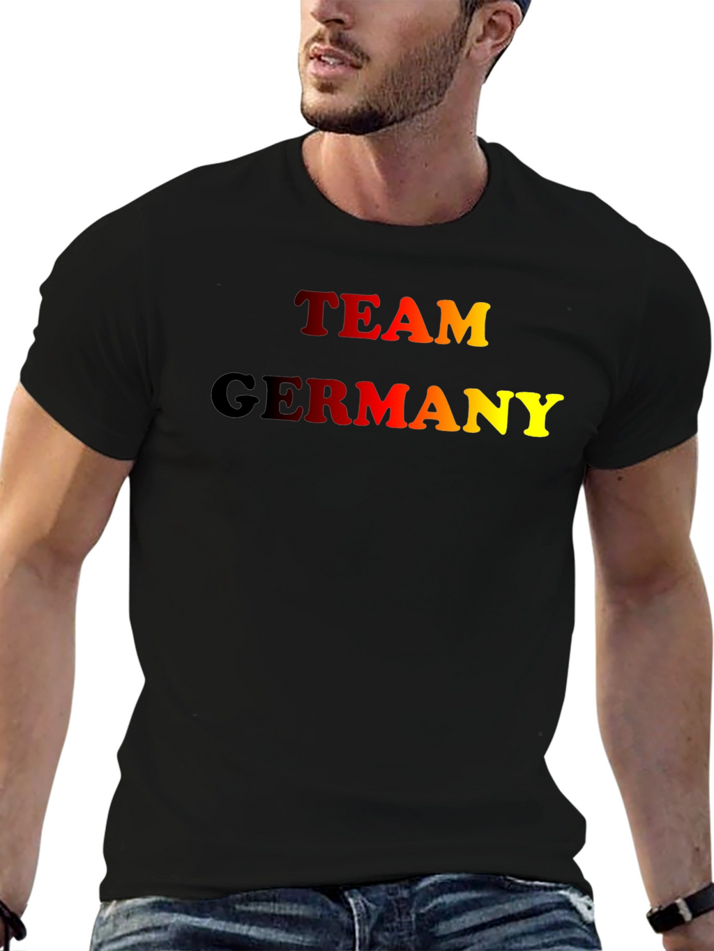 Team Germany Graphic Tee - Black Cotton T-Shirt