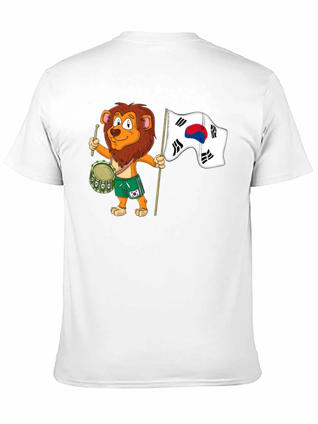 Lion Drummer with South Korean Flag T-Shirt