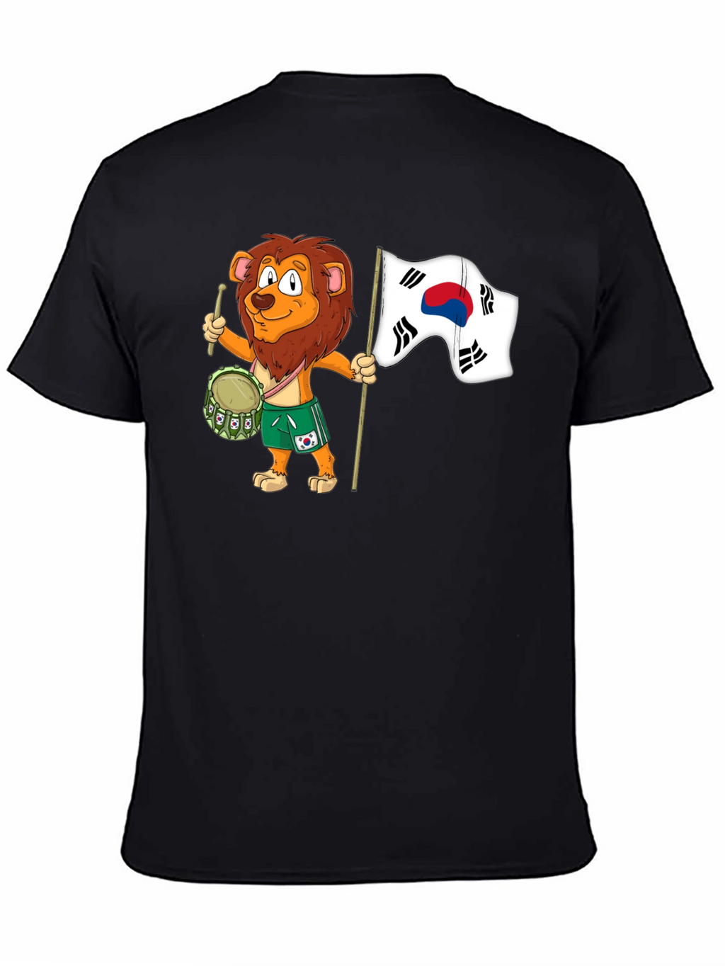 Lion Drummer with South Korean Flag T-Shirt