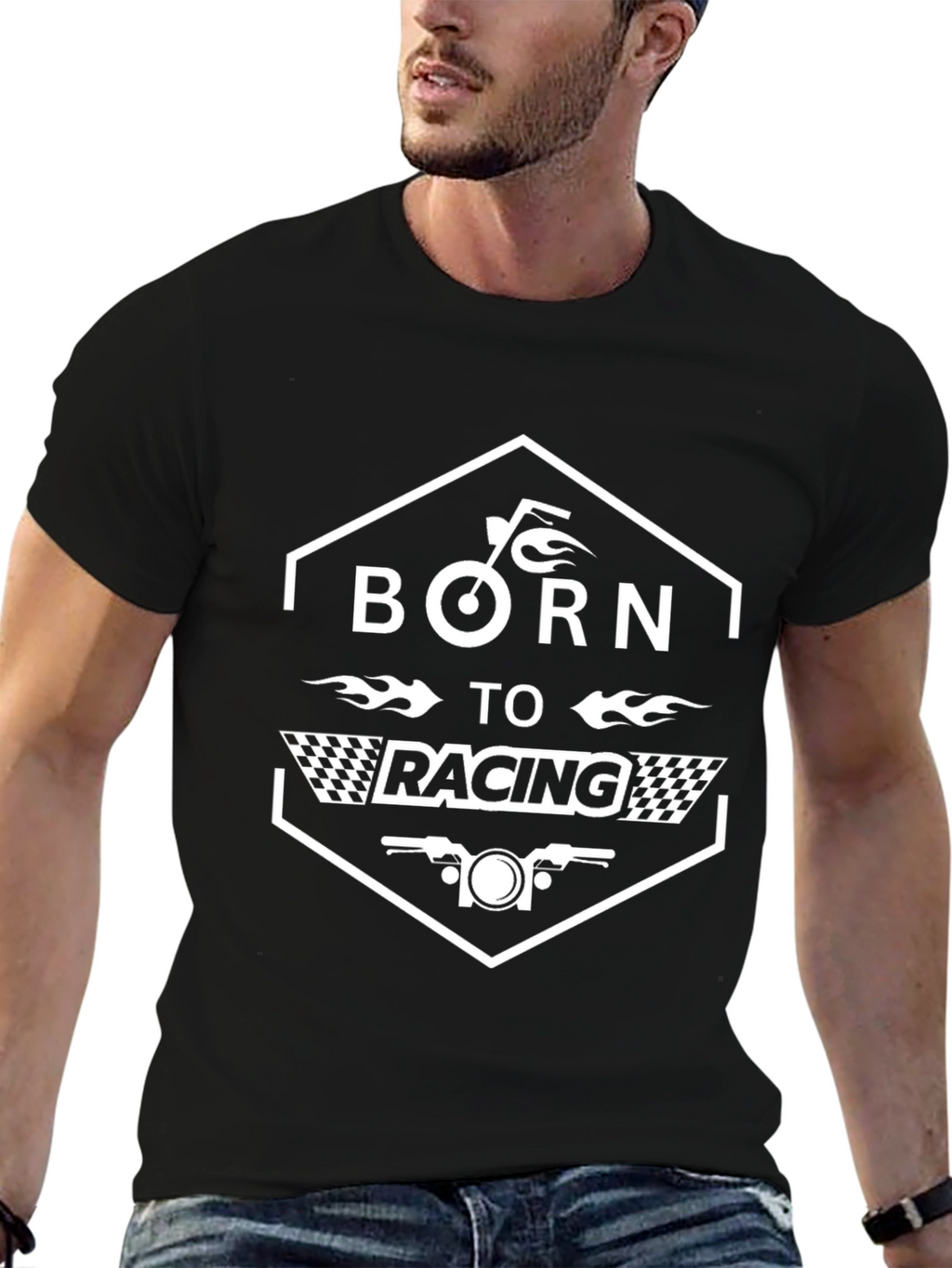 Born to Racing Graphic Tee - Black