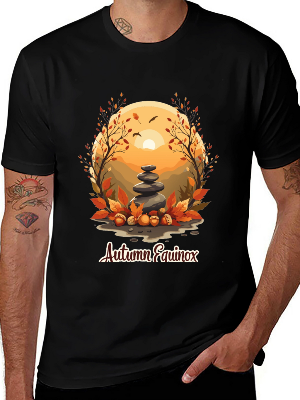 Autumn Equinox T-Shirt - Nature Inspired Design