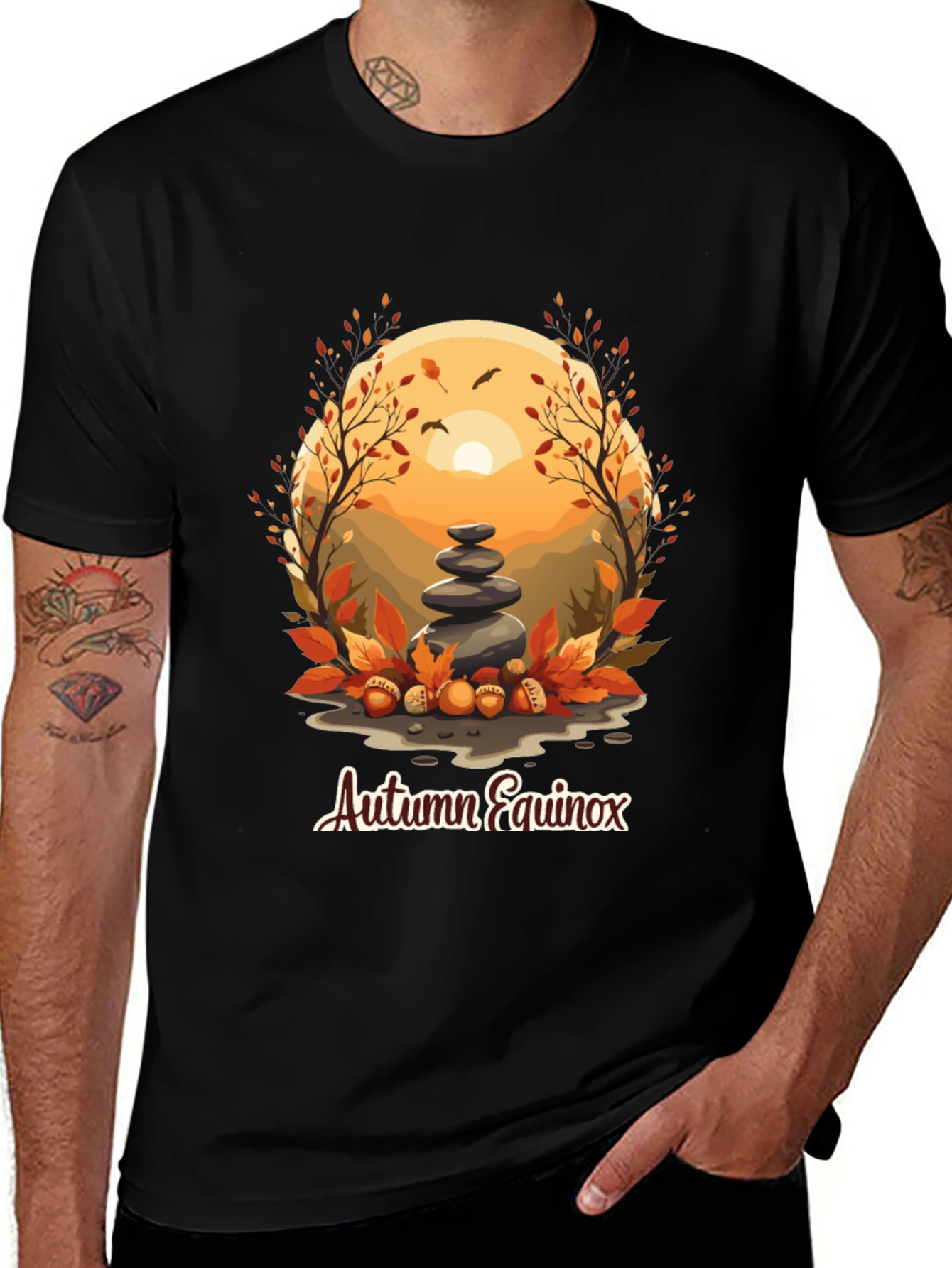 Autumn Equinox T-Shirt - Nature Inspired Design