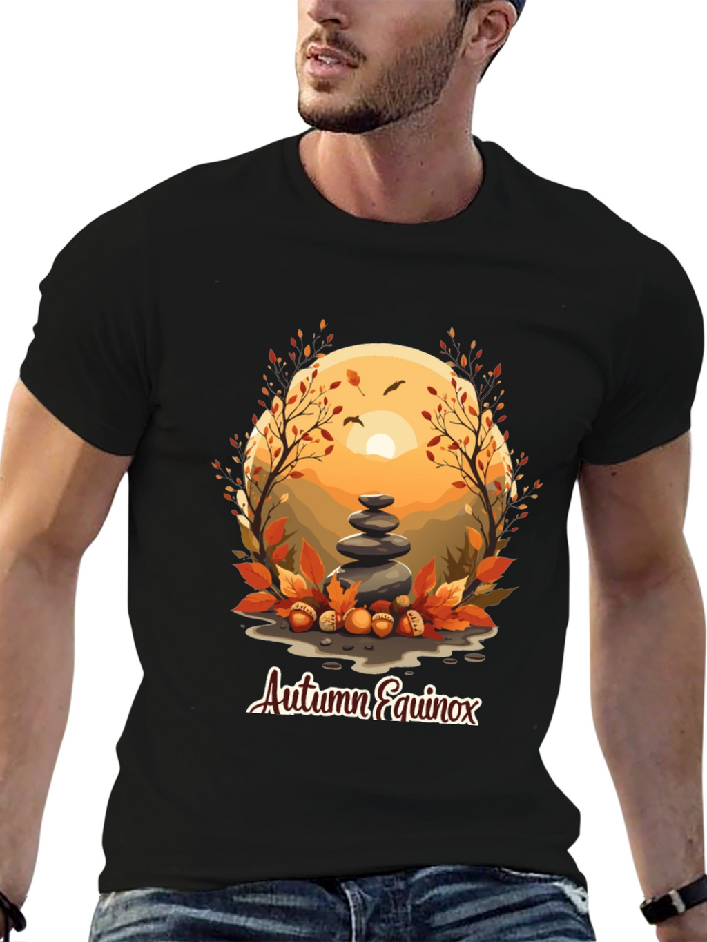 Autumn Equinox T-Shirt - Nature Inspired Design