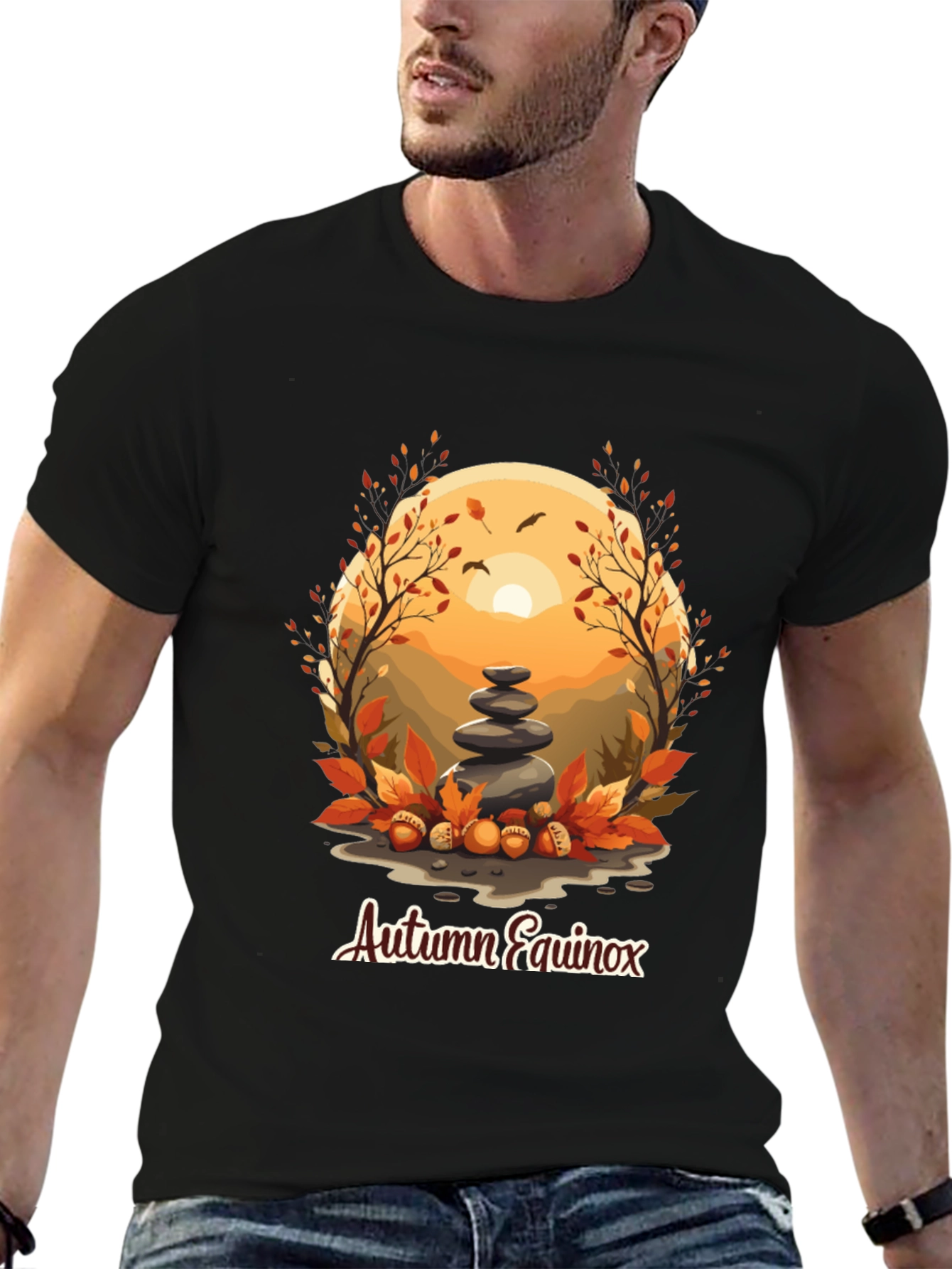 Autumn Equinox T-Shirt - Nature Inspired Design
