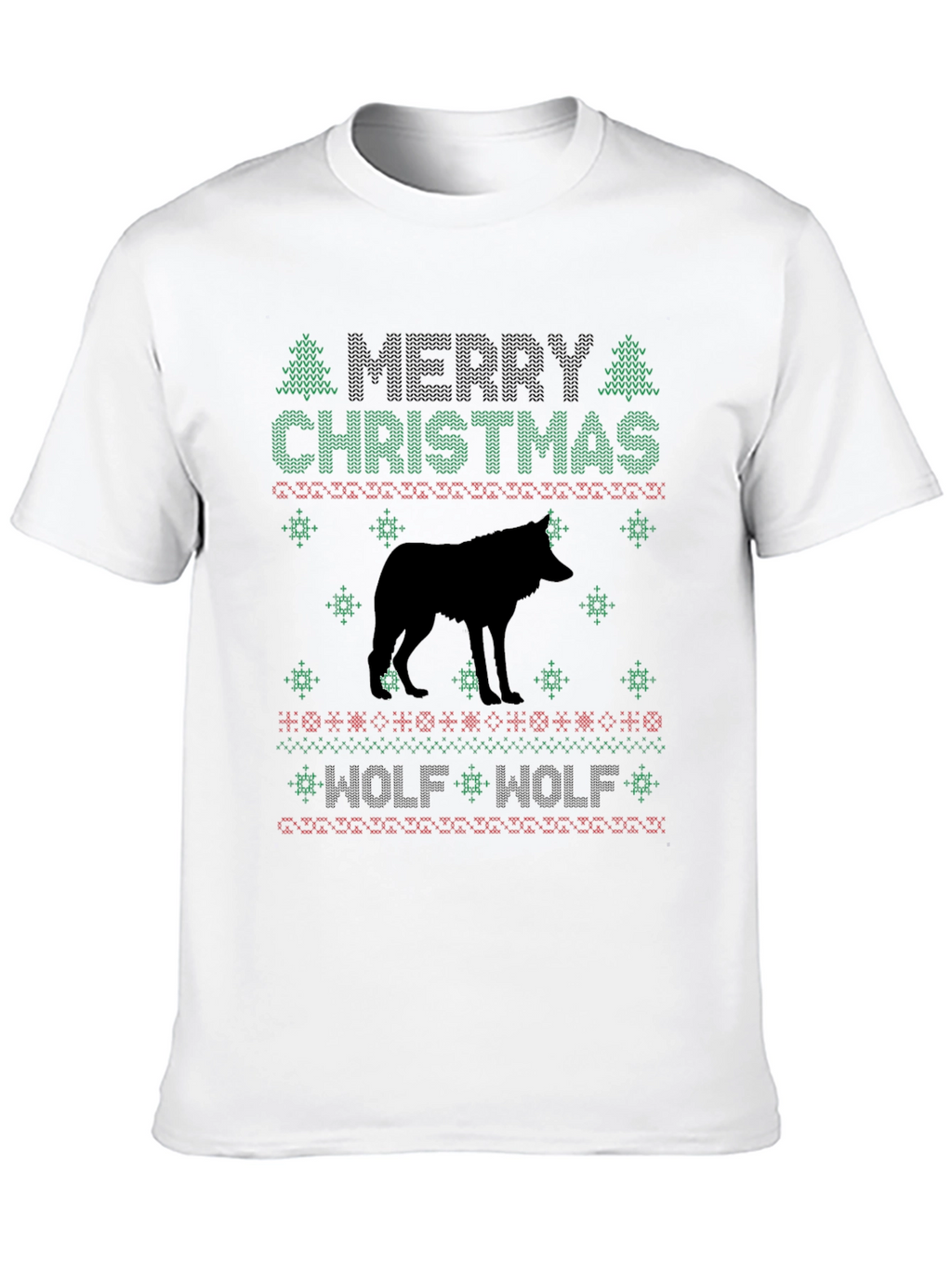 Merry Christmas Wolf Graphic Tee