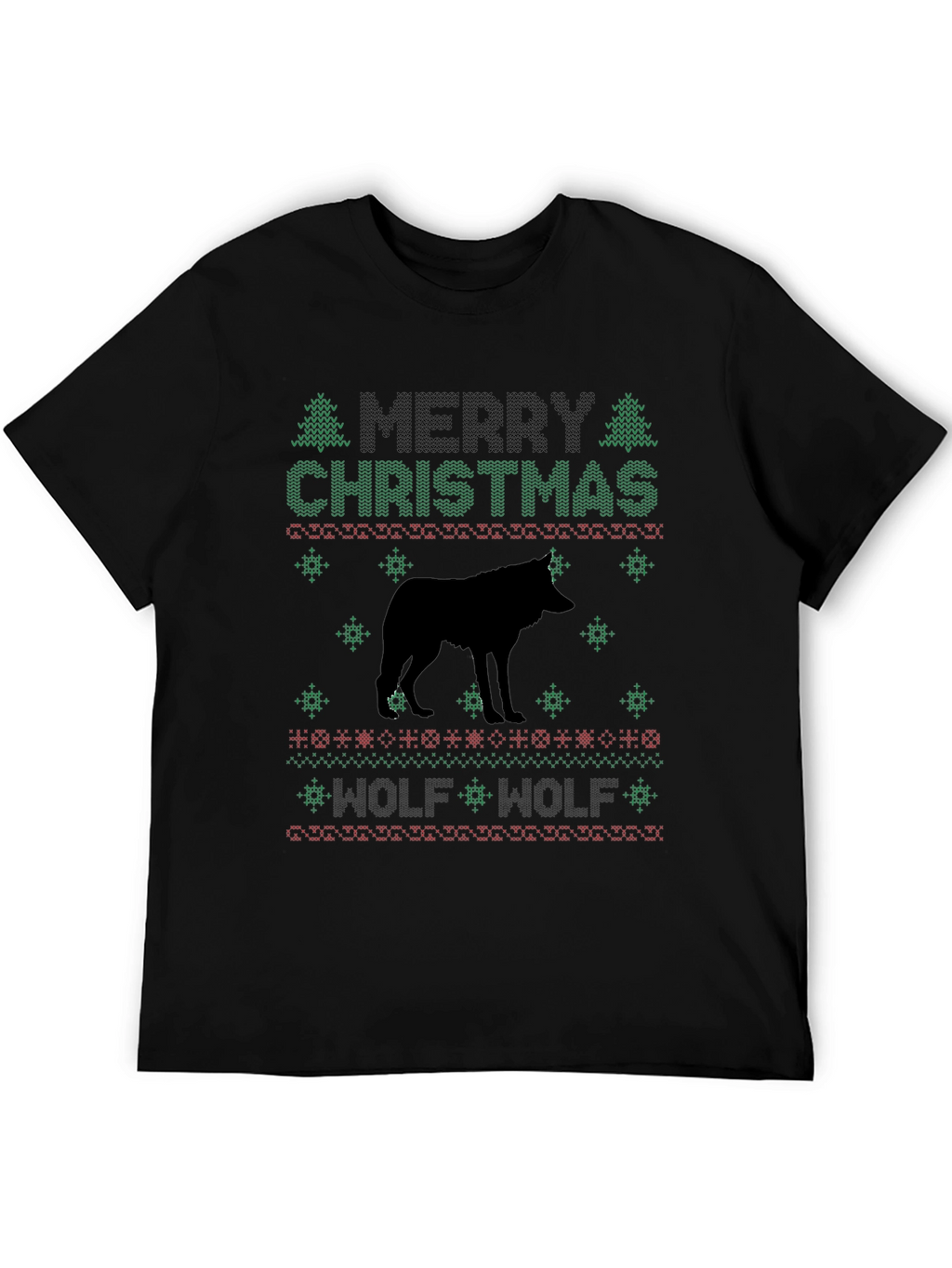 Merry Christmas Wolf Graphic Tee