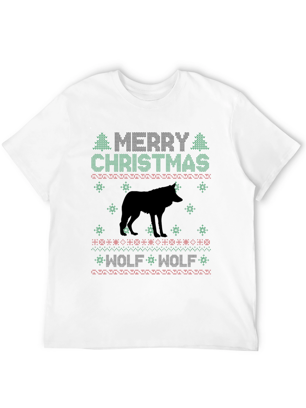 Merry Christmas Wolf Graphic Tee