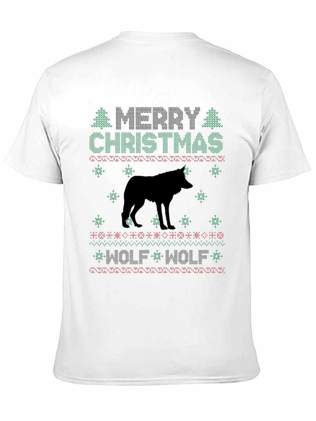 Merry Christmas Wolf Graphic Tee