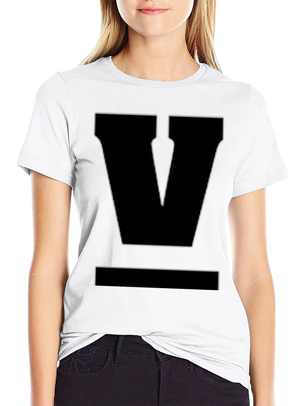 Bold Black V Graphic Tee - Classic Style