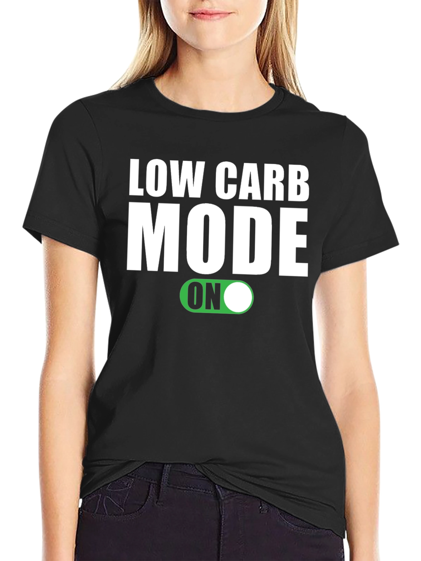 Low Carb Mode ON Black T-Shirt