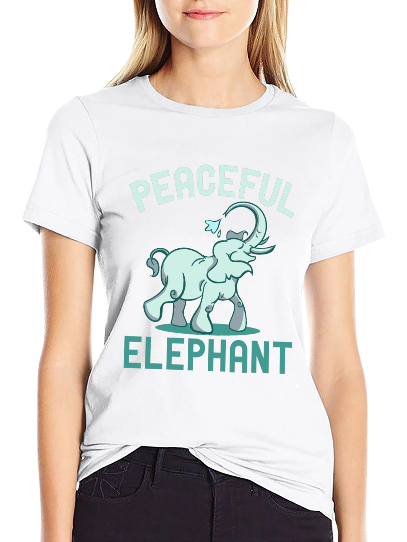 Peaceful Elephant Graphic Tee - Unique Animal Design