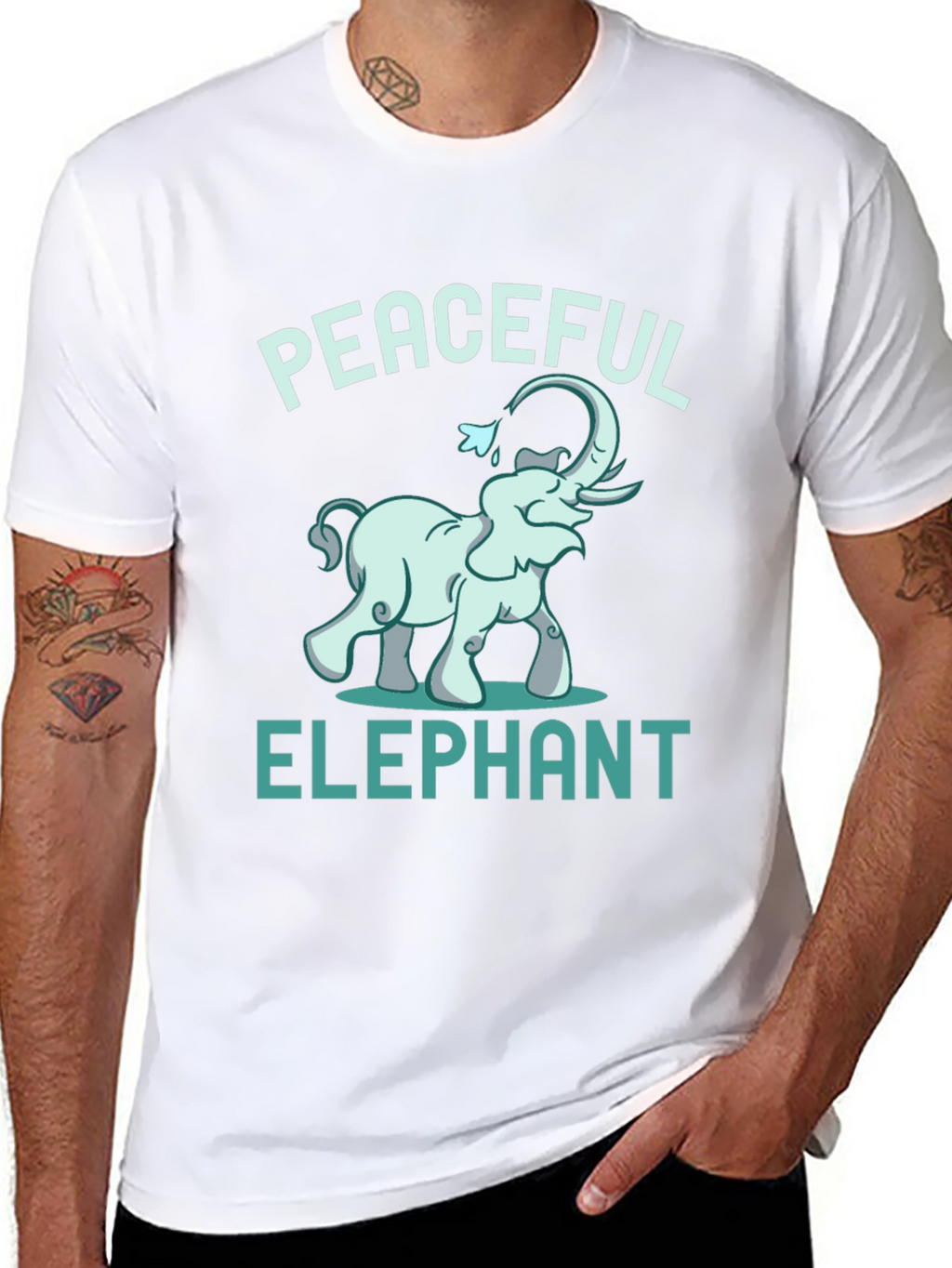 Peaceful Elephant Graphic Tee - Unique Animal Design