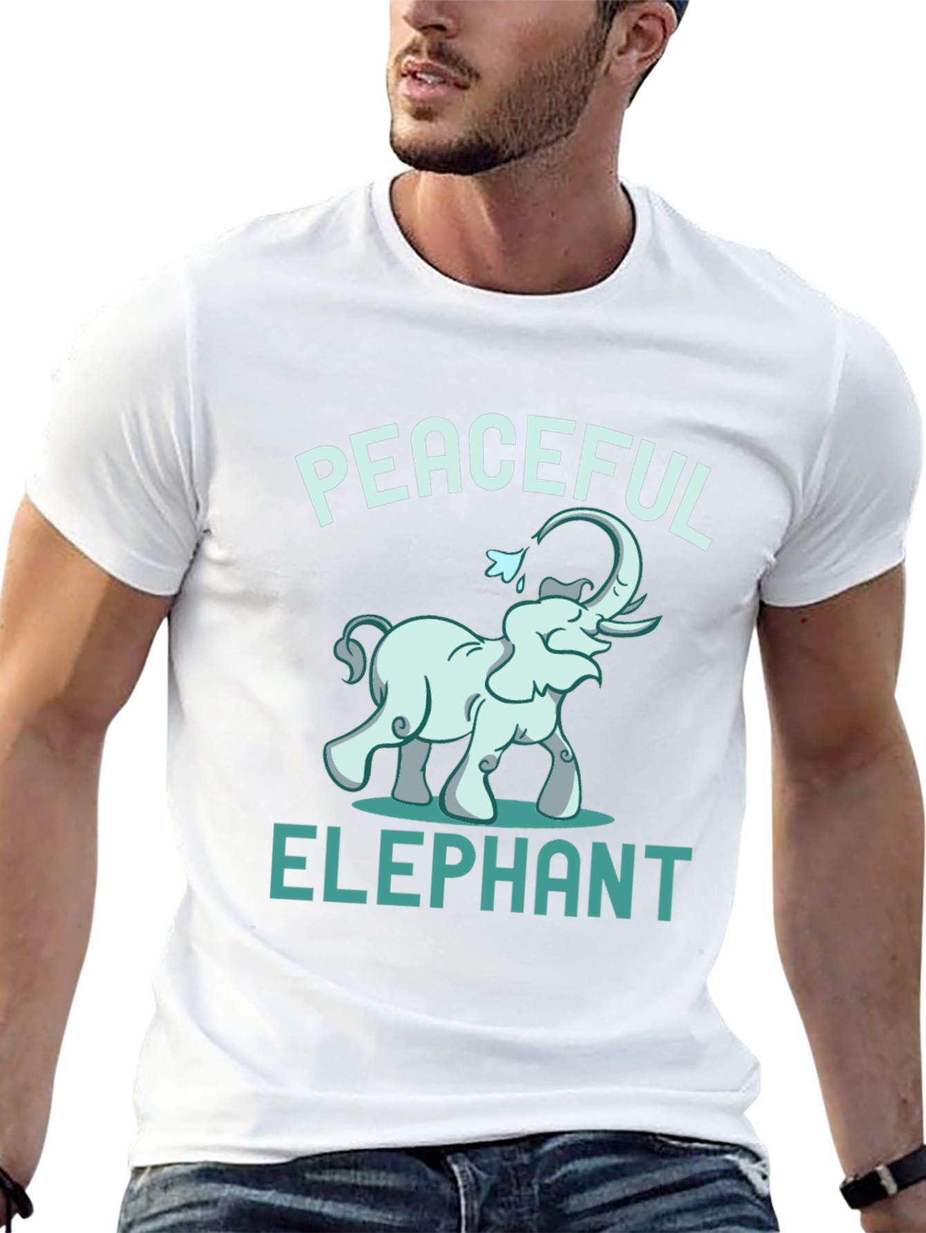 Peaceful Elephant Graphic Tee - Unique Animal Design