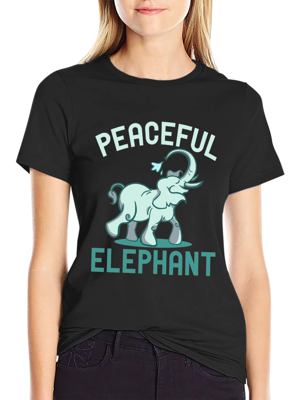 Peaceful Elephant Graphic Tee - Unique Animal Design