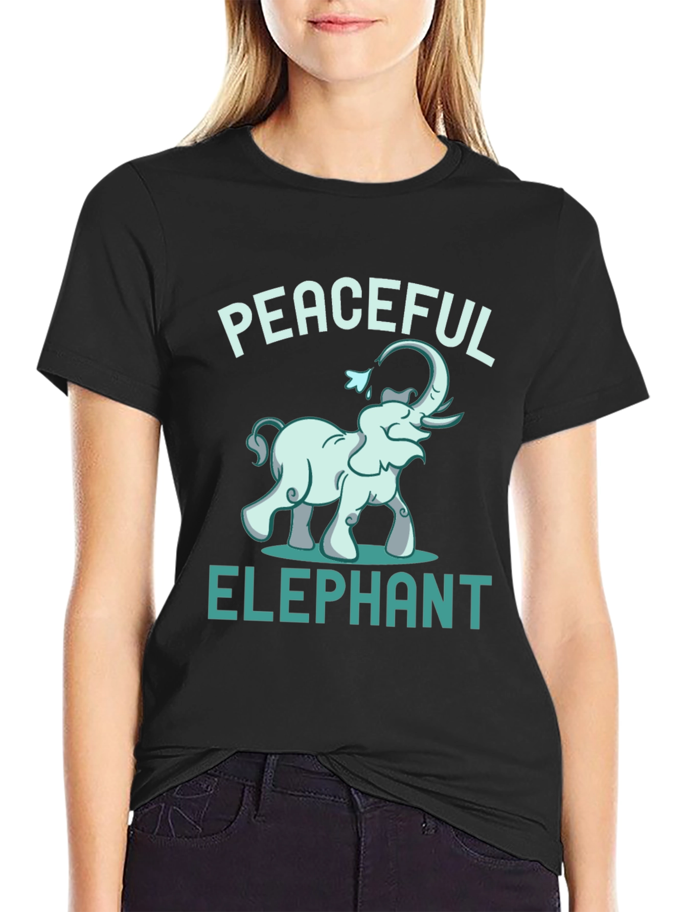 Peaceful Elephant Graphic Tee - Unique Animal Design
