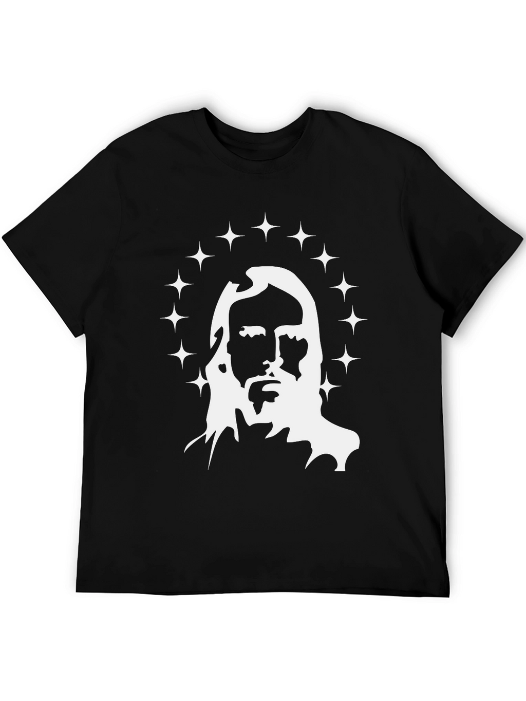 Jesus Graphic Print Black T-Shirt