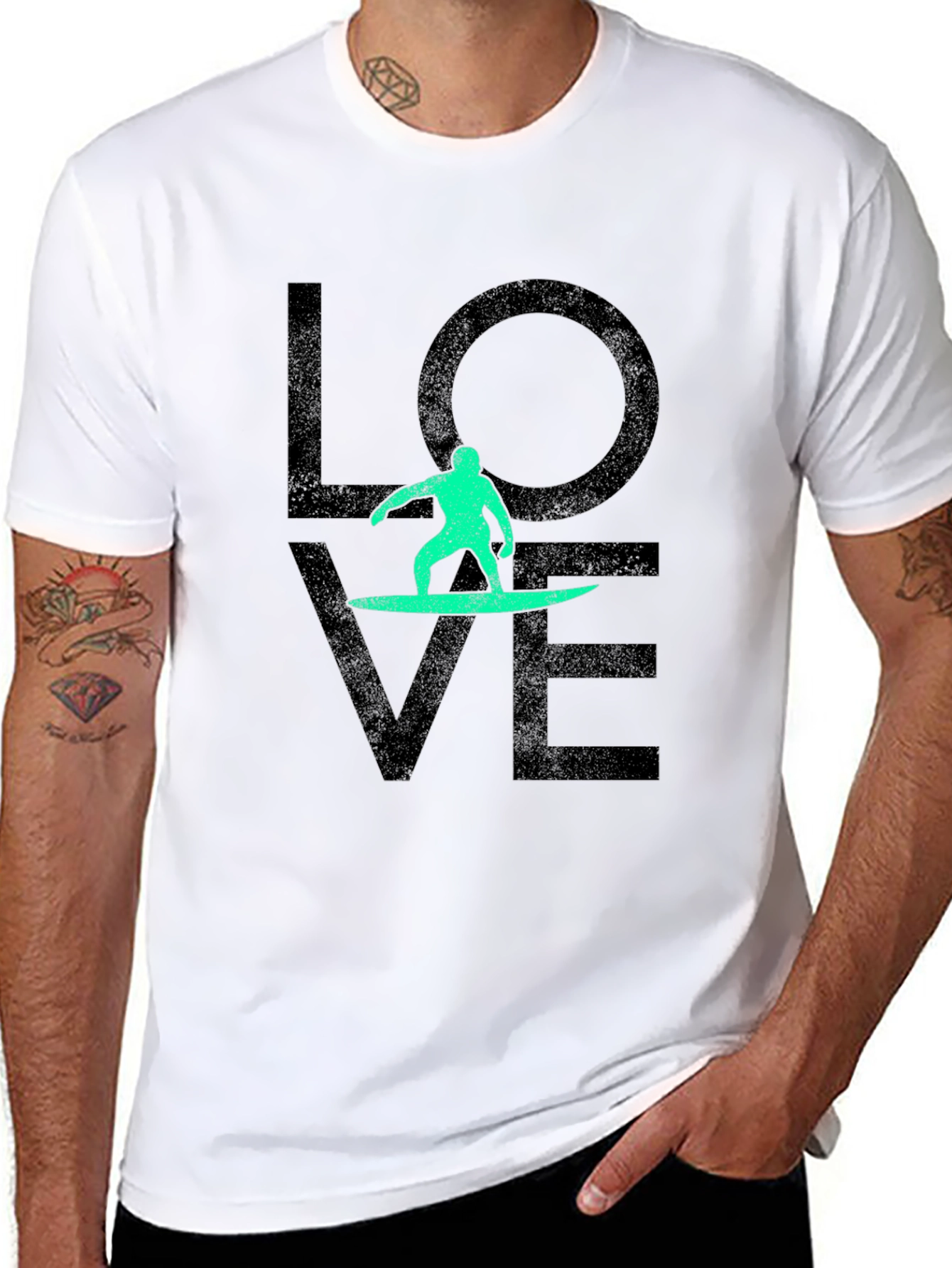 Surfer Love T-Shirt - Black Graphic Tee