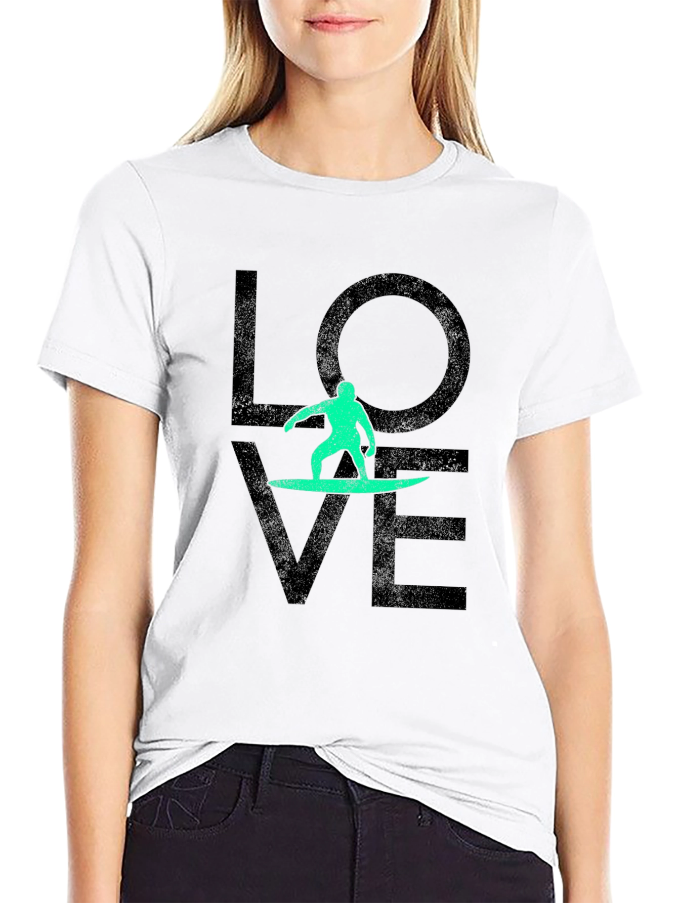 Surfer Love T-Shirt - Black Graphic Tee