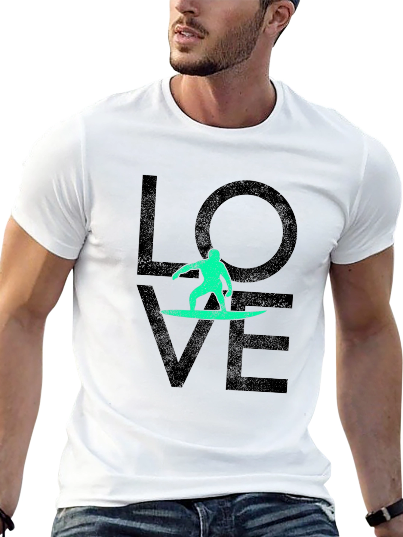 Surfer Love T-Shirt - Black Graphic Tee