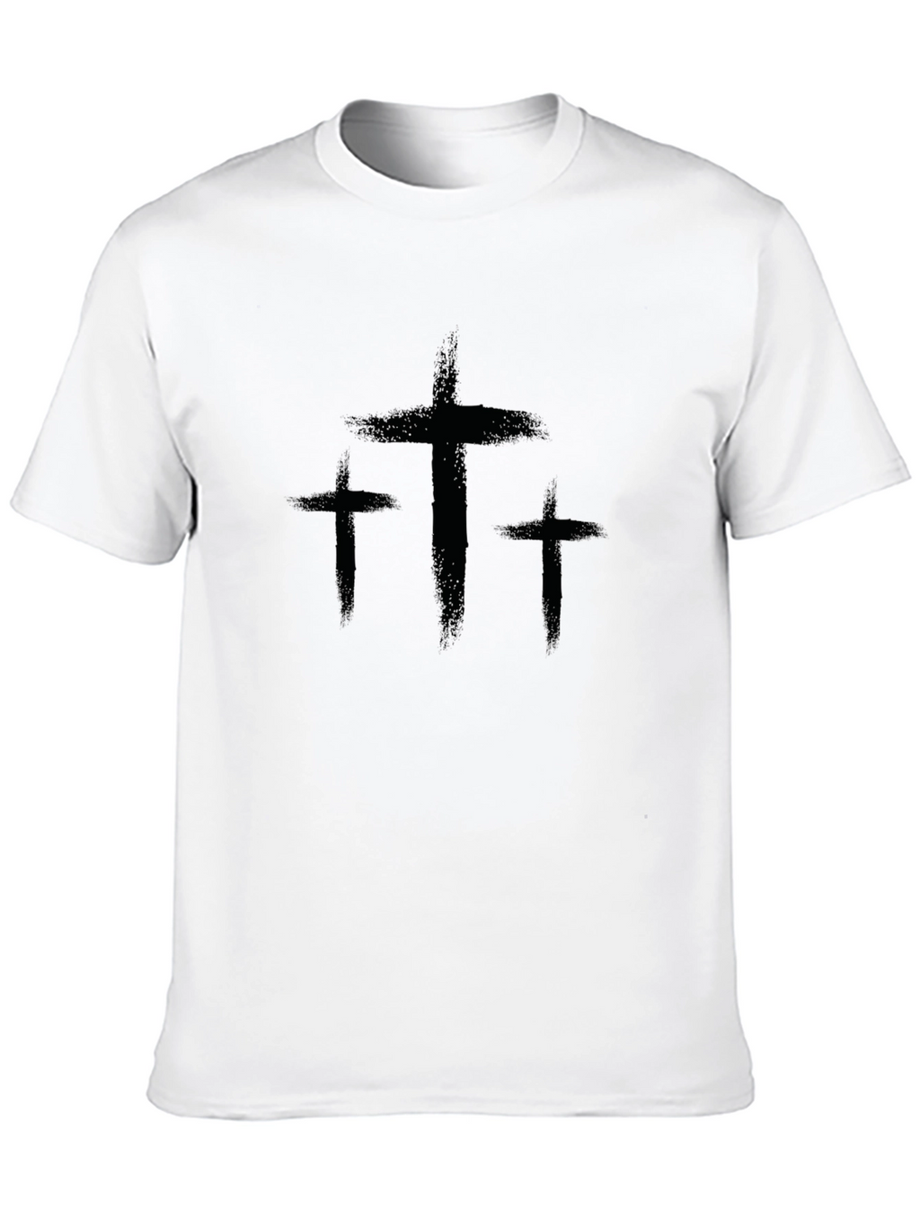 Three Crosses Graphic Print Black T-Shirt