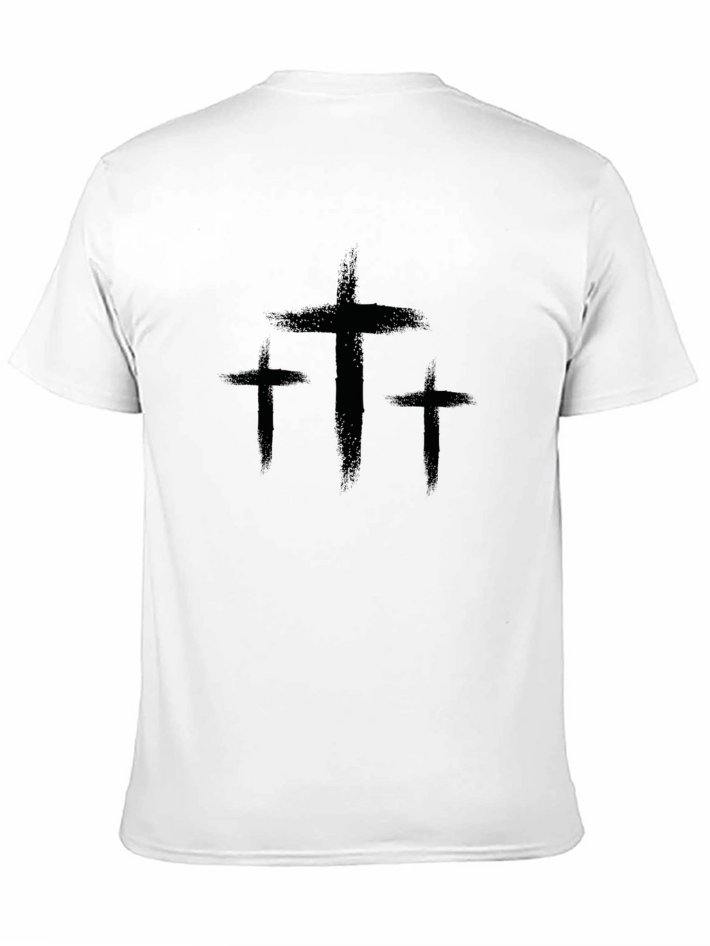 Three Crosses Graphic Print Black T-Shirt