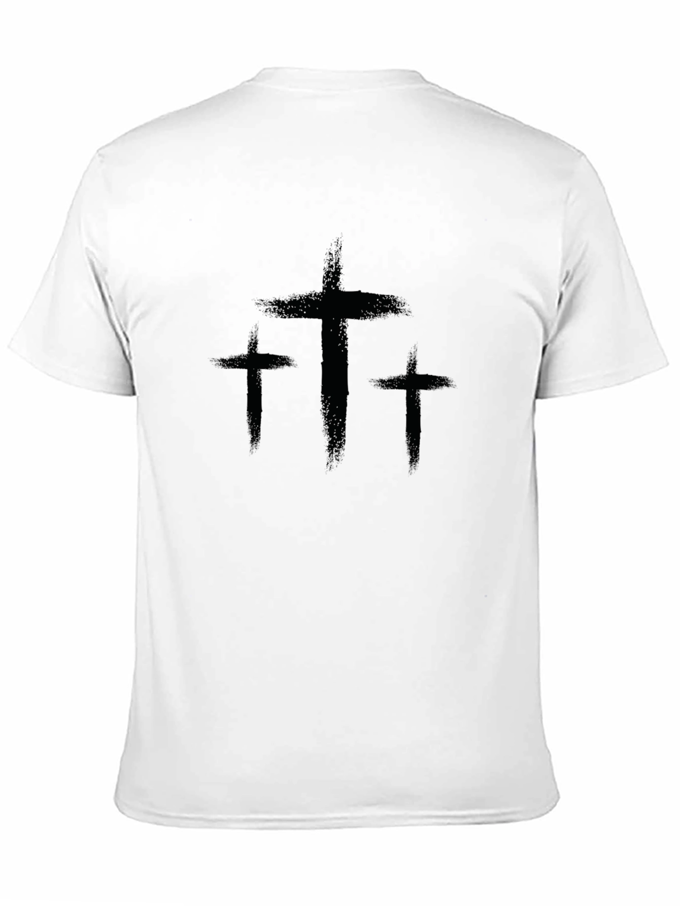 Three Crosses Graphic Print Black T-Shirt