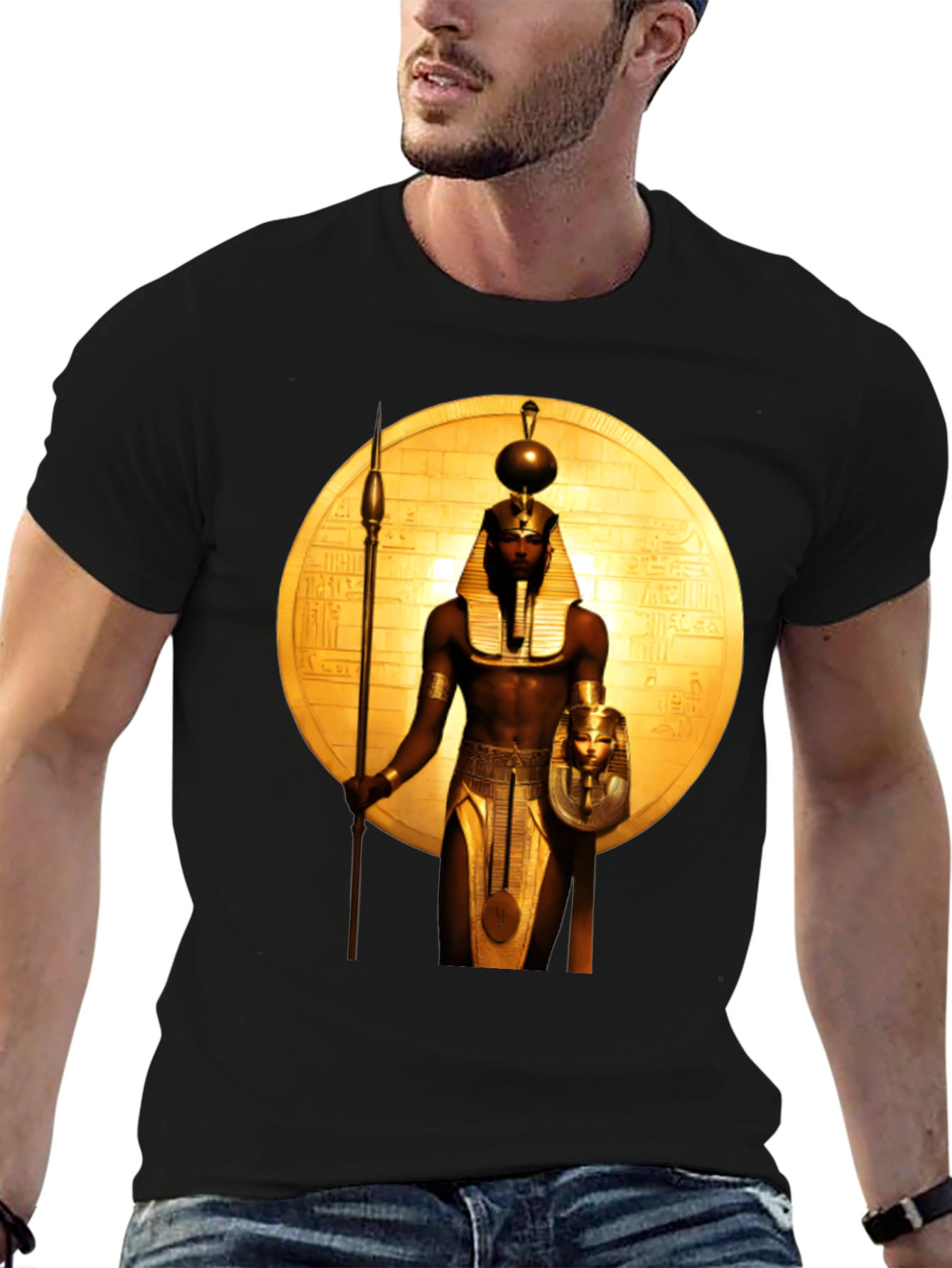 Egyptian Pharaoh Graphic Tee - Premium Black T-Shirt