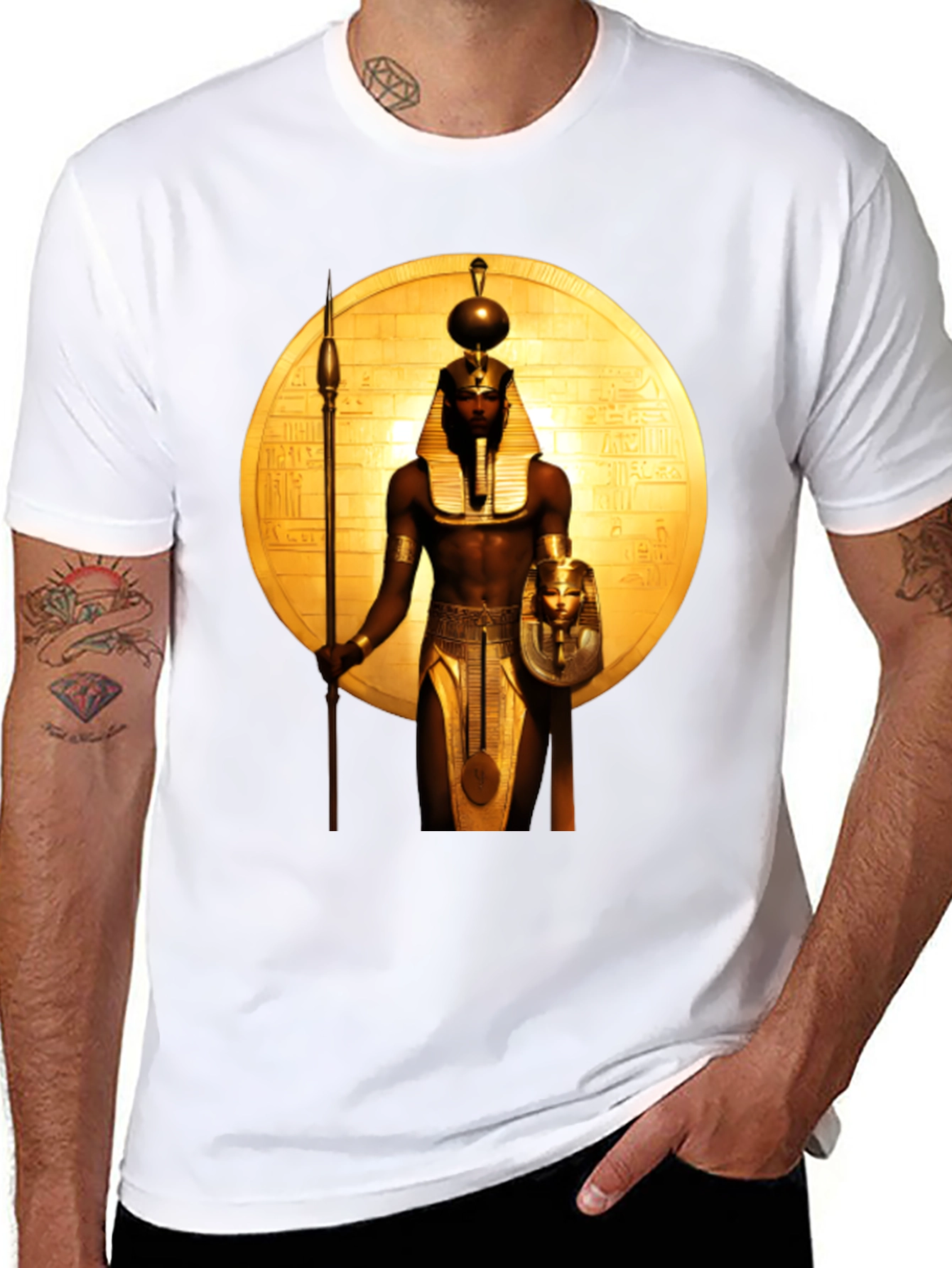 Egyptian Pharaoh Graphic Tee - Premium Black T-Shirt