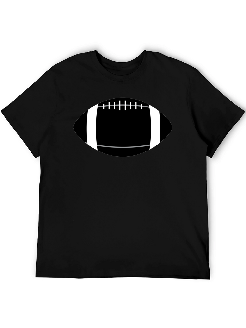 Football Graphic Tee - Black Cotton Casual T-Shirt