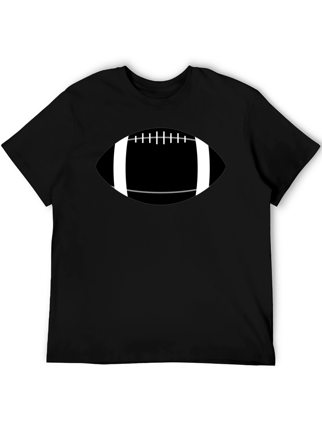 Football Graphic Tee - Black Cotton Casual T-Shirt