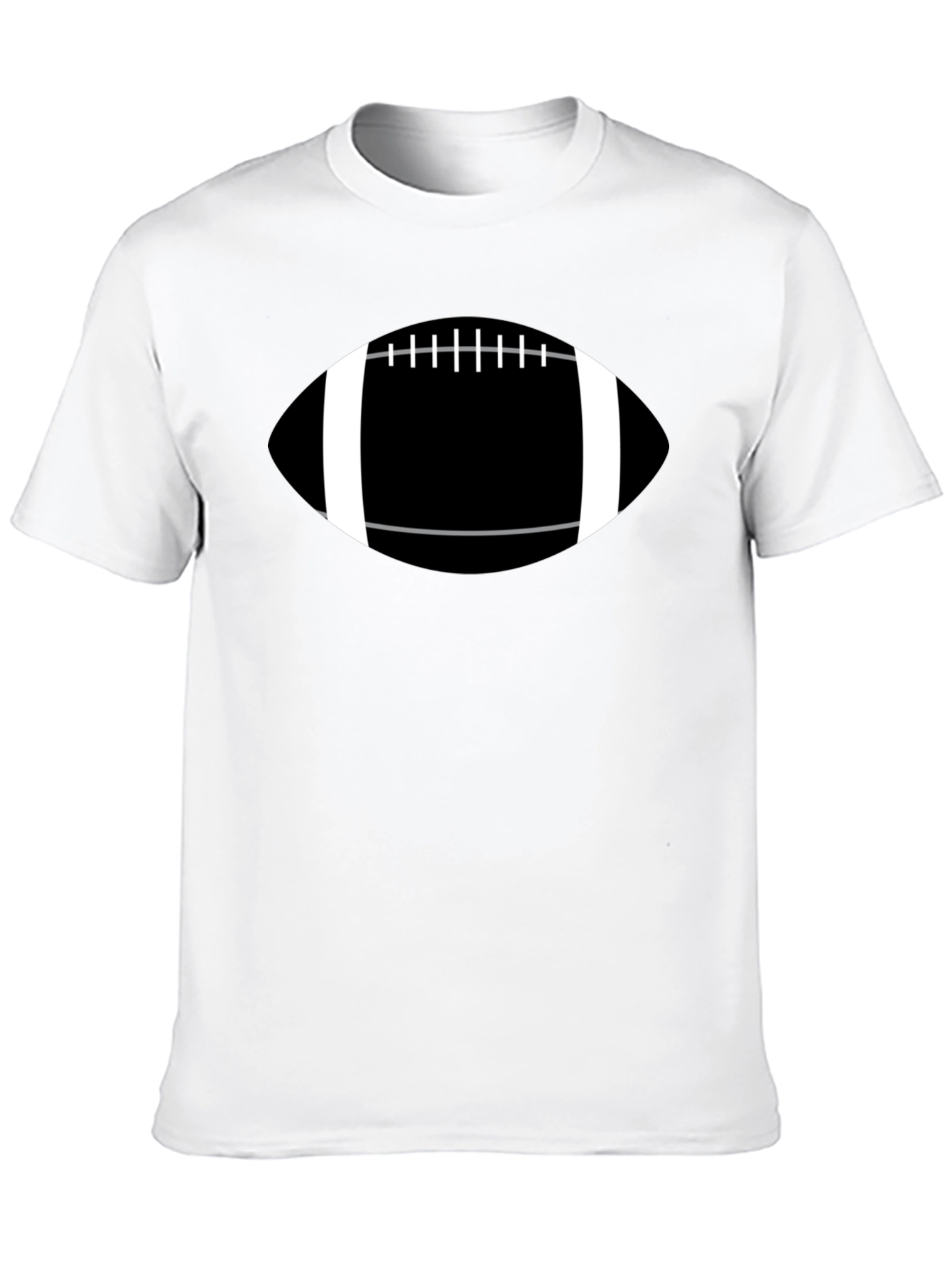 Football Graphic Tee - Black Cotton Casual T-Shirt