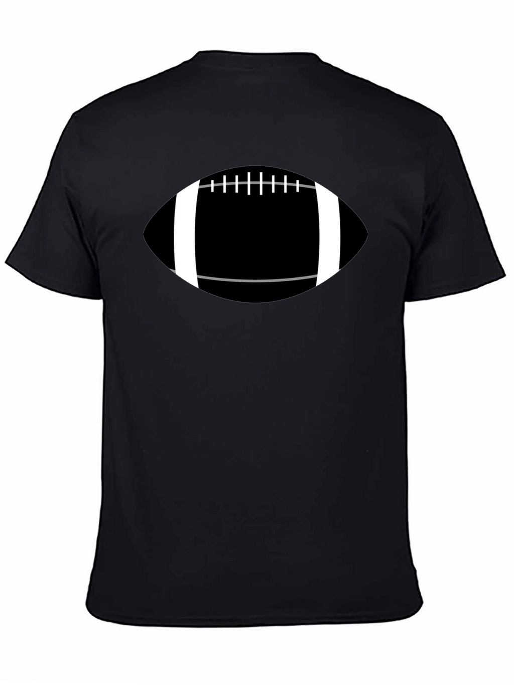 Football Graphic Tee - Black Cotton Casual T-Shirt