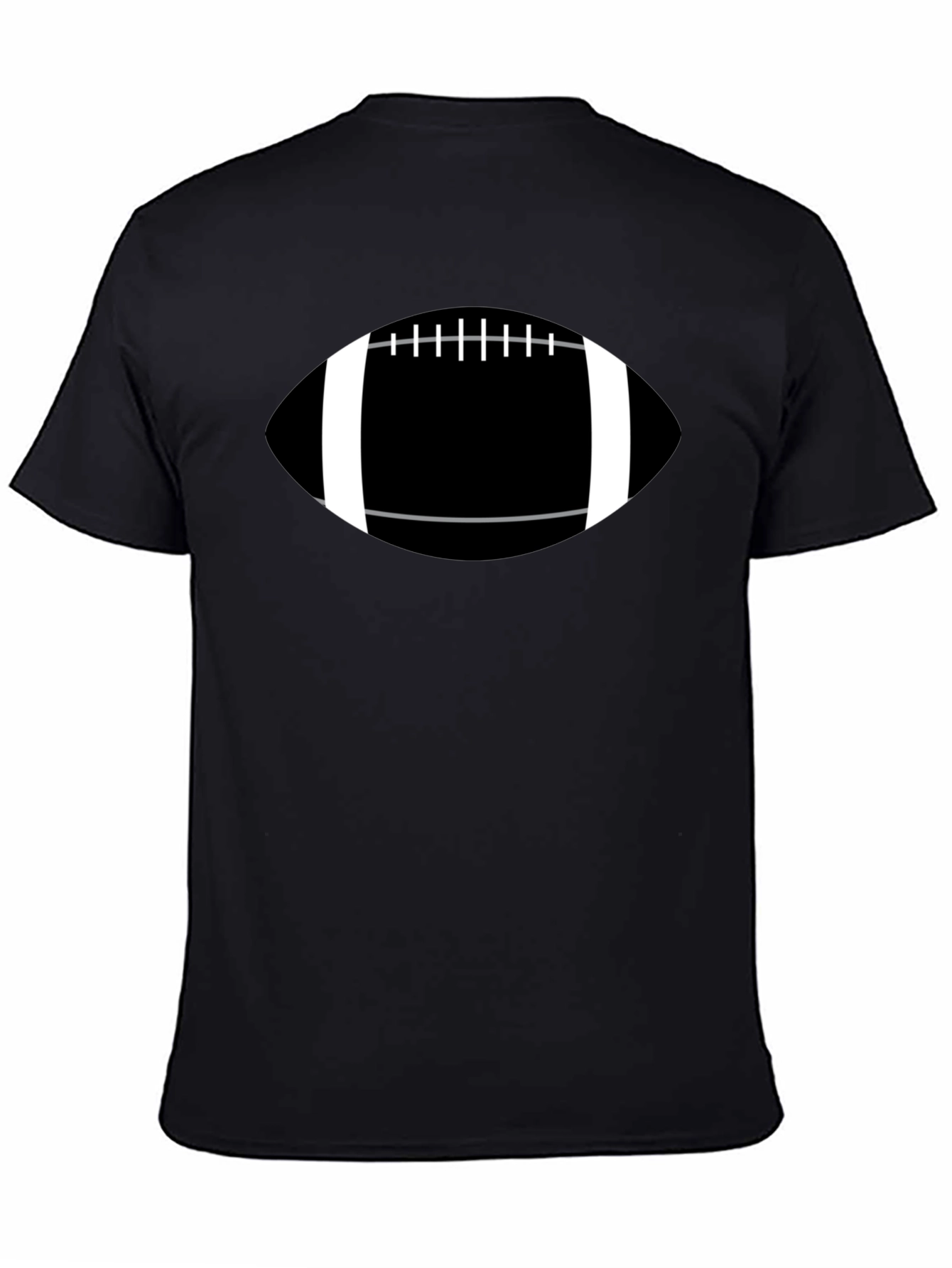 Football Graphic Tee - Black Cotton Casual T-Shirt
