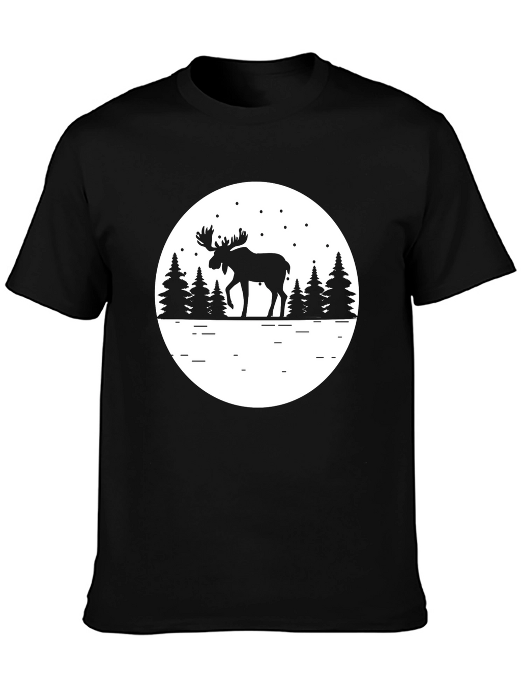 Moose Silhouette T-Shirt - Mens Black Graphic Tee