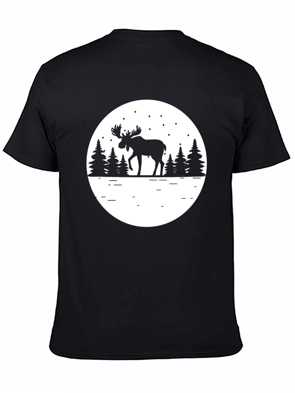 Moose Silhouette T-Shirt - Mens Black Graphic Tee
