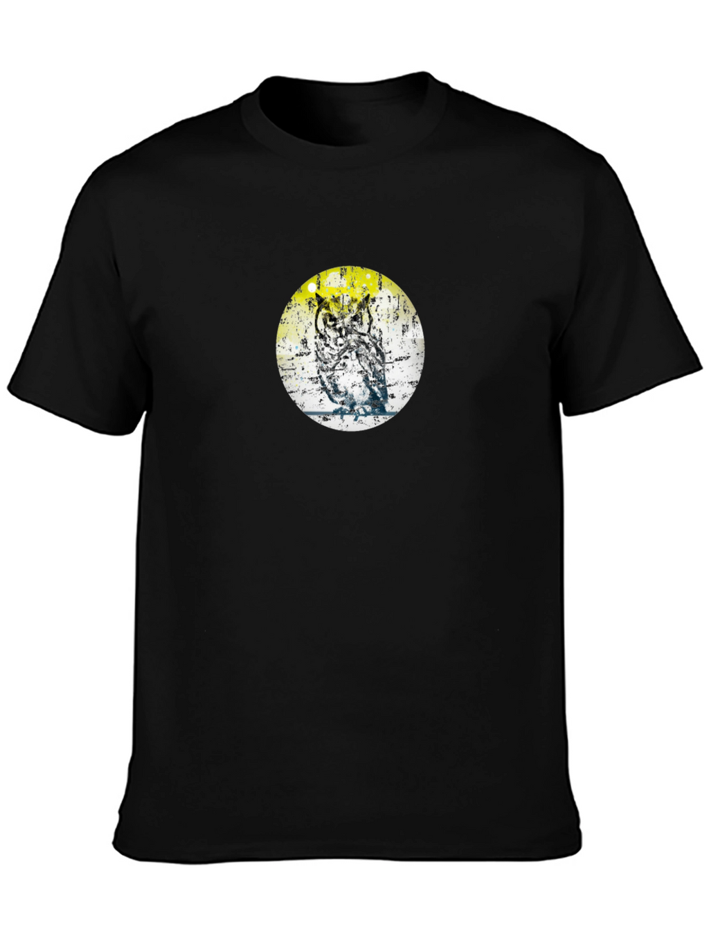 Owl Print Black T-Shirt