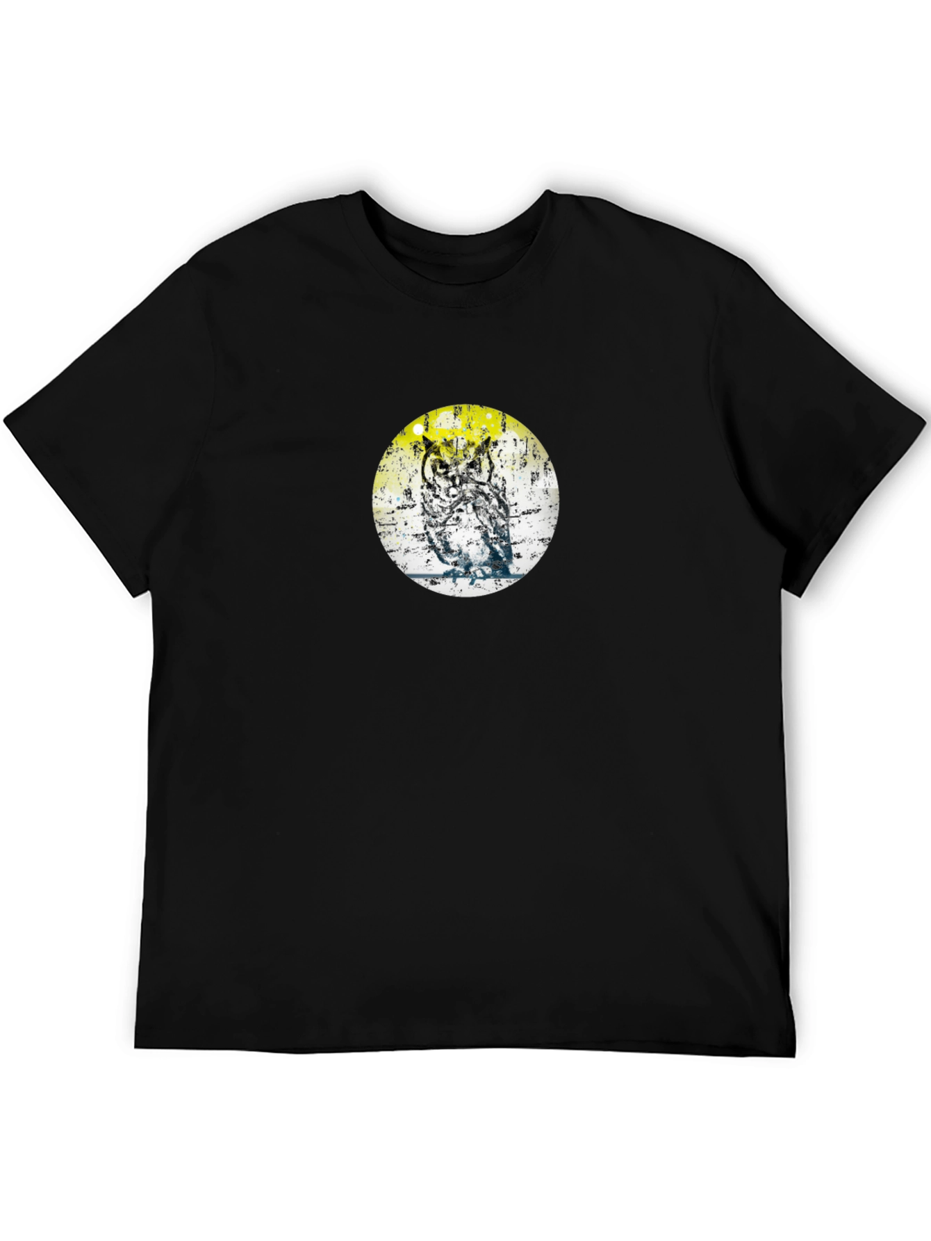 Owl Print Black T-Shirt