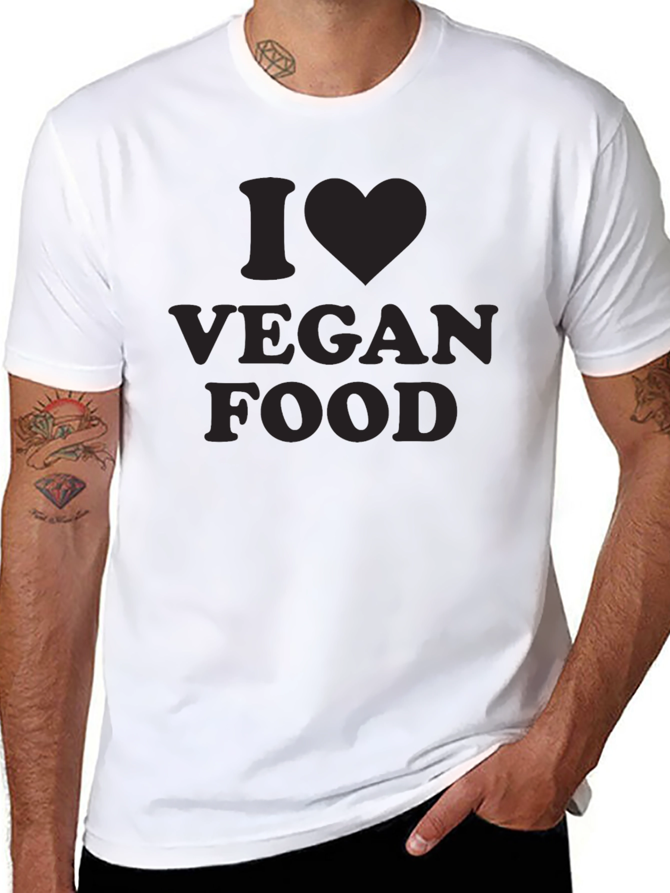 I Heart Vegan Food Black T-Shirt