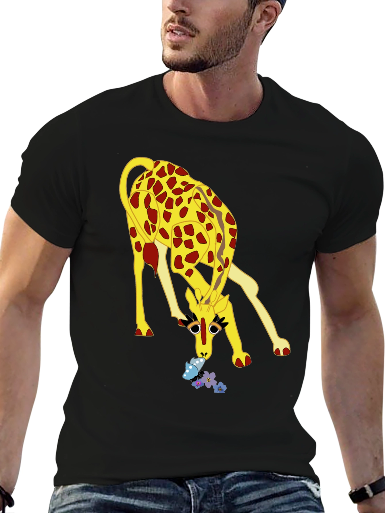 Giraffe Graphic Tee - Quirky Animal Print