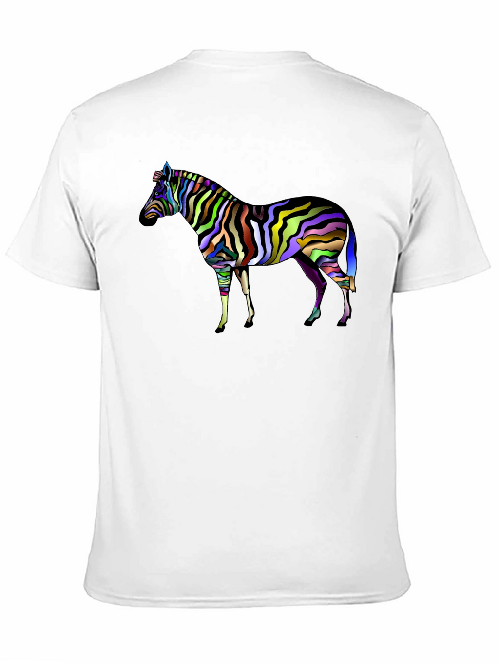 Vibrant Zebra Graphic Tee - Mens Black T-Shirt