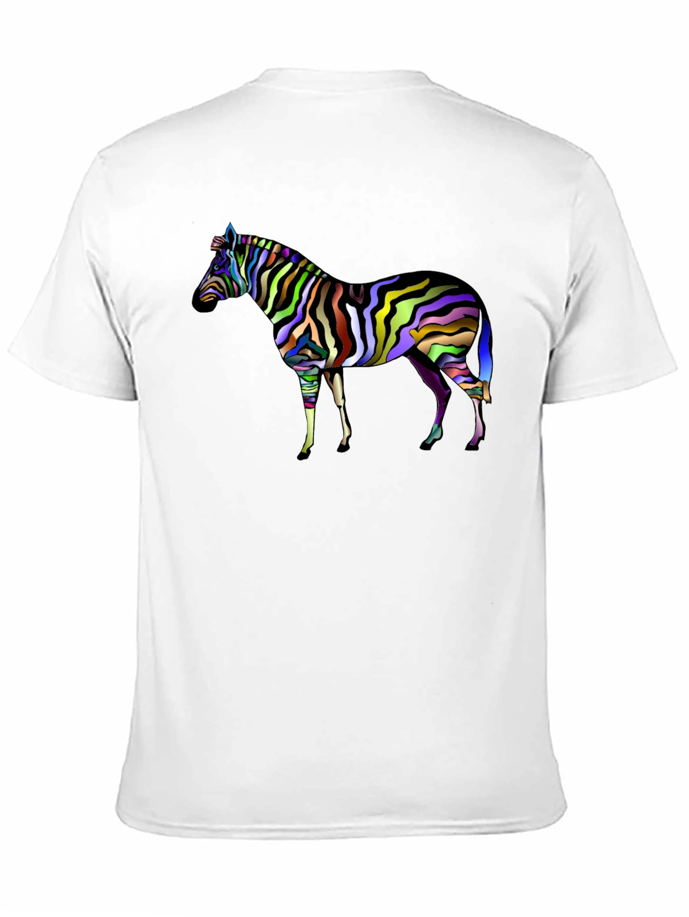 Vibrant Zebra Graphic Tee - Mens Black T-Shirt
