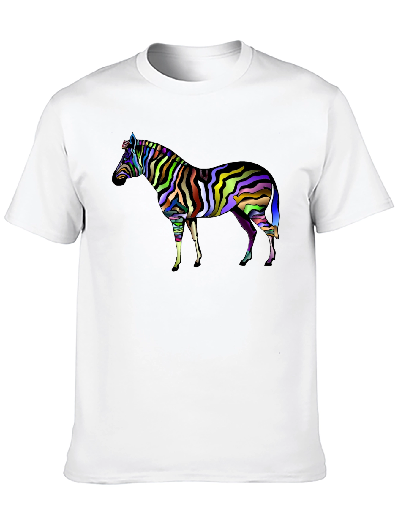 Vibrant Zebra Graphic Tee - Mens Black T-Shirt