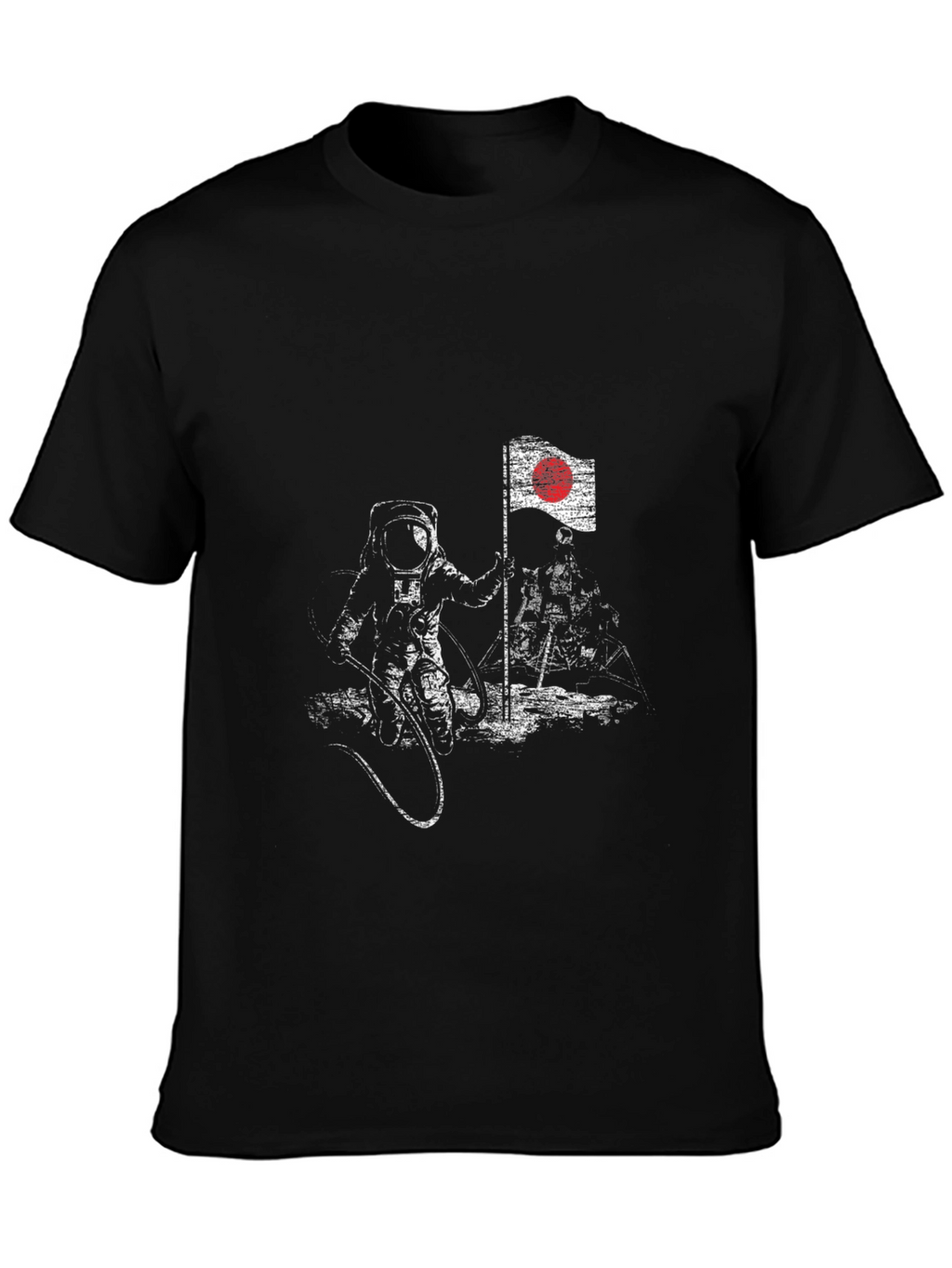 Japanese Flag Astronaut Graphic T-Shirt