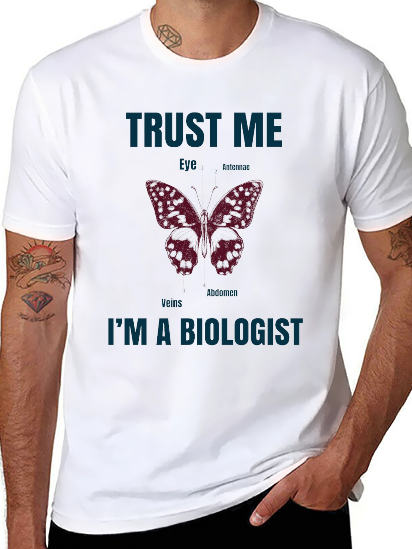 Trust Me Im A Biologist Butterfly Anatomy T-Shirt