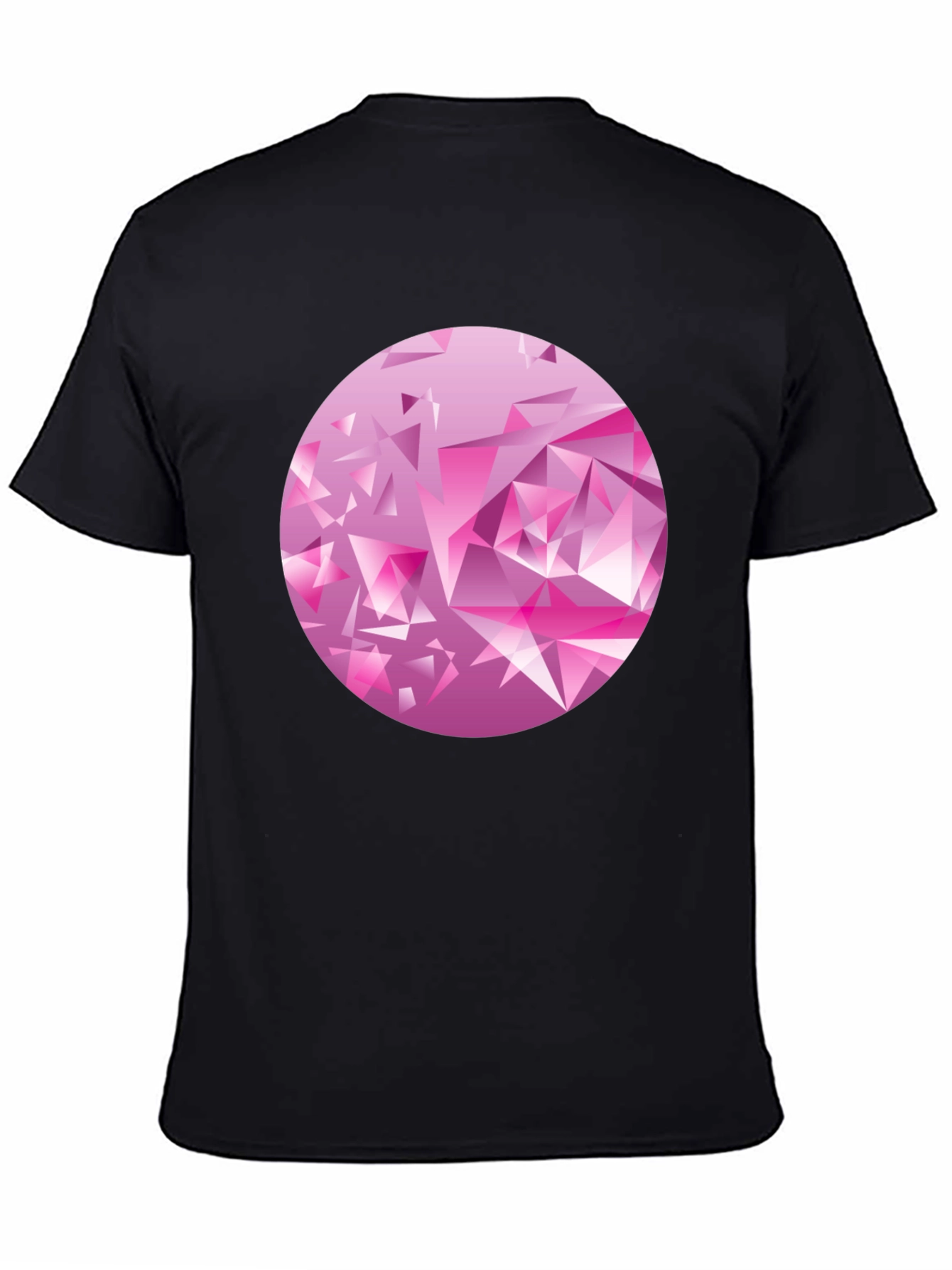 Geometric Diamond Circle Graphic Tee - Black