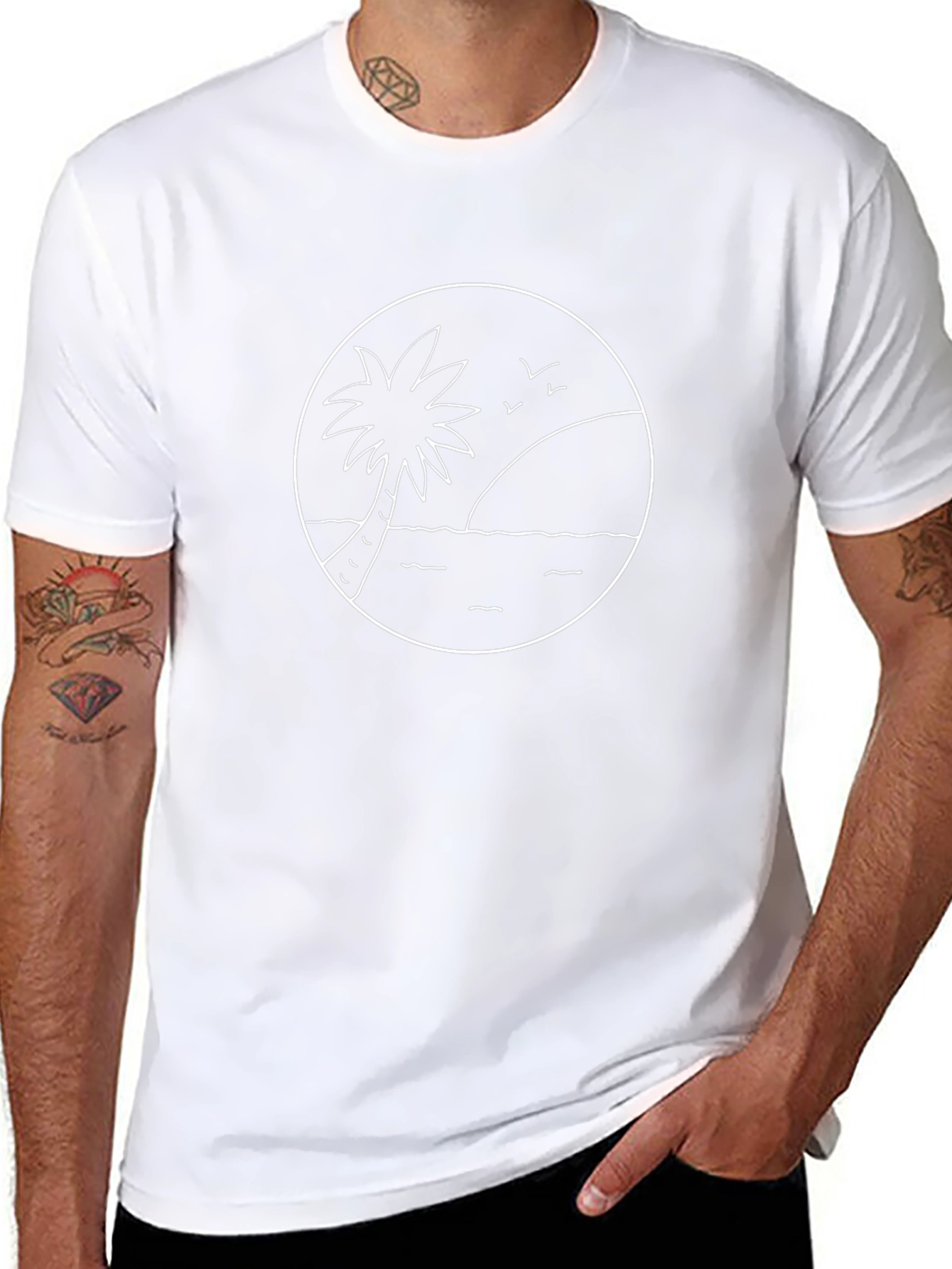 Black Palm Tree Graphic T-Shirt