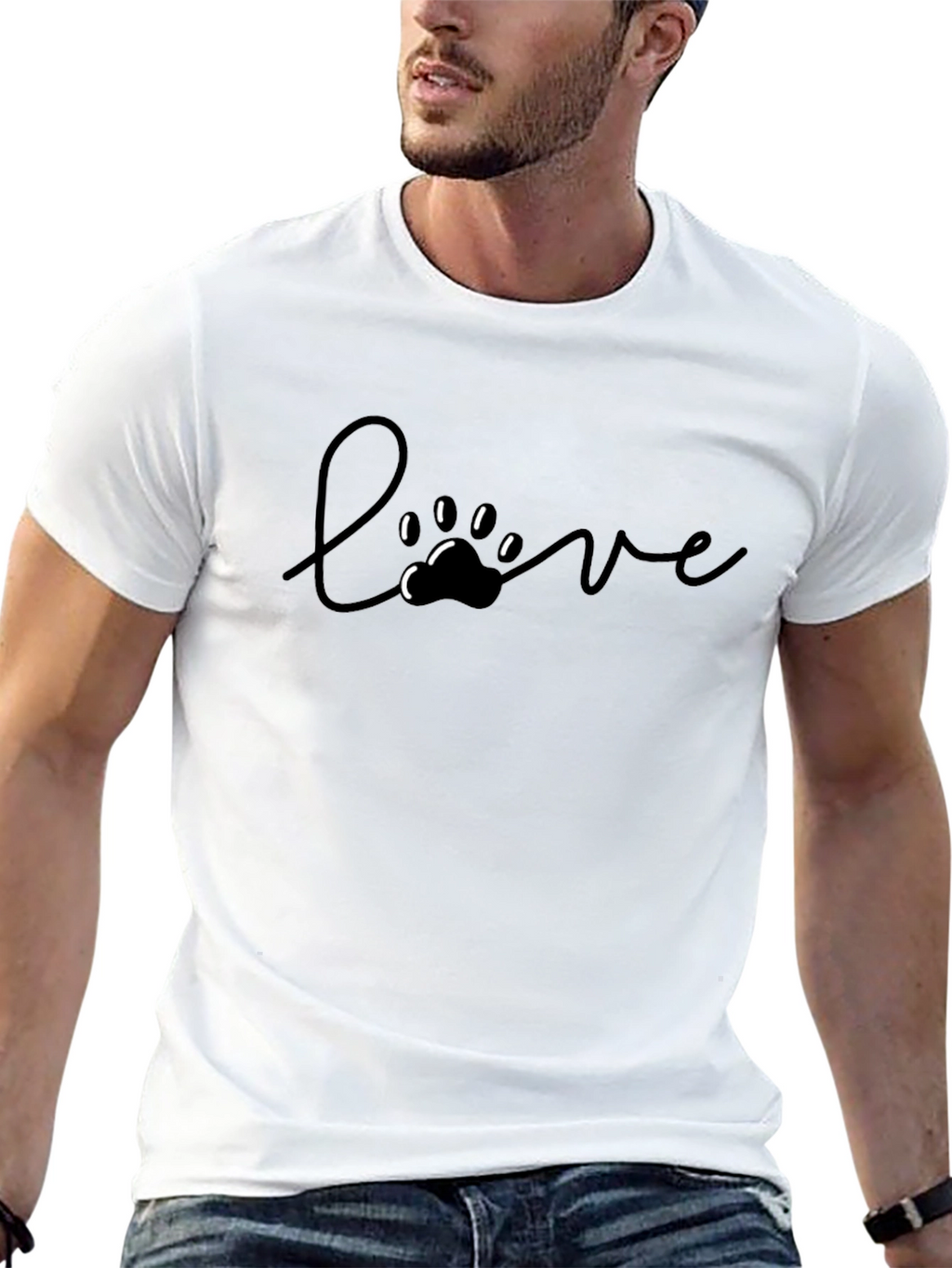 Love Paw Print Graphic Tee - Unisex