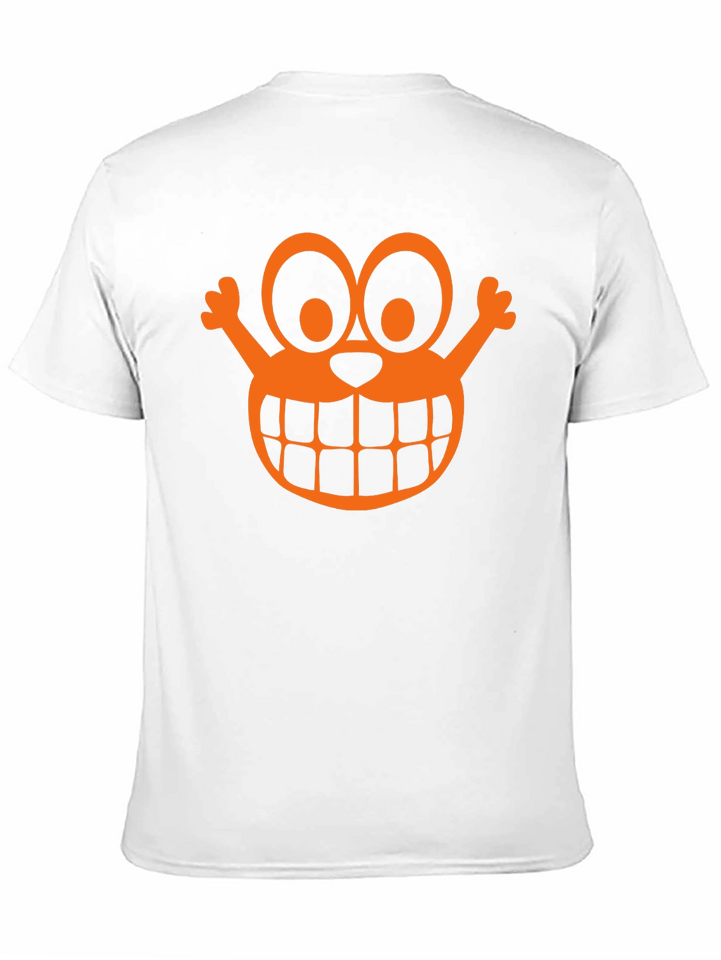 Orange Cartoon Face Graphic Black T-Shirt