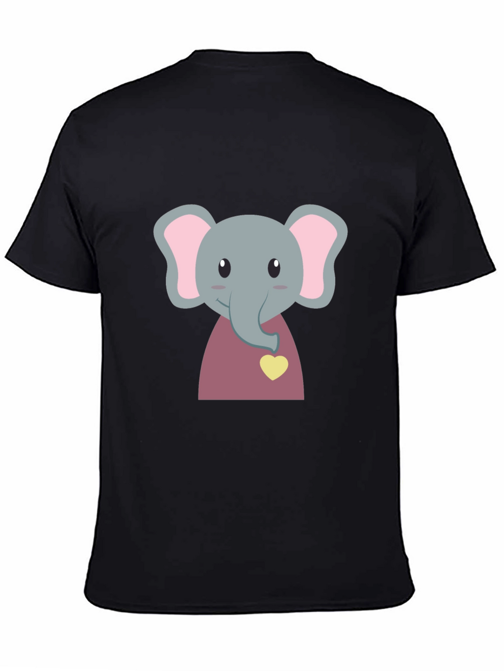 Cute Elephant T-Shirt - Black Cotton Tee