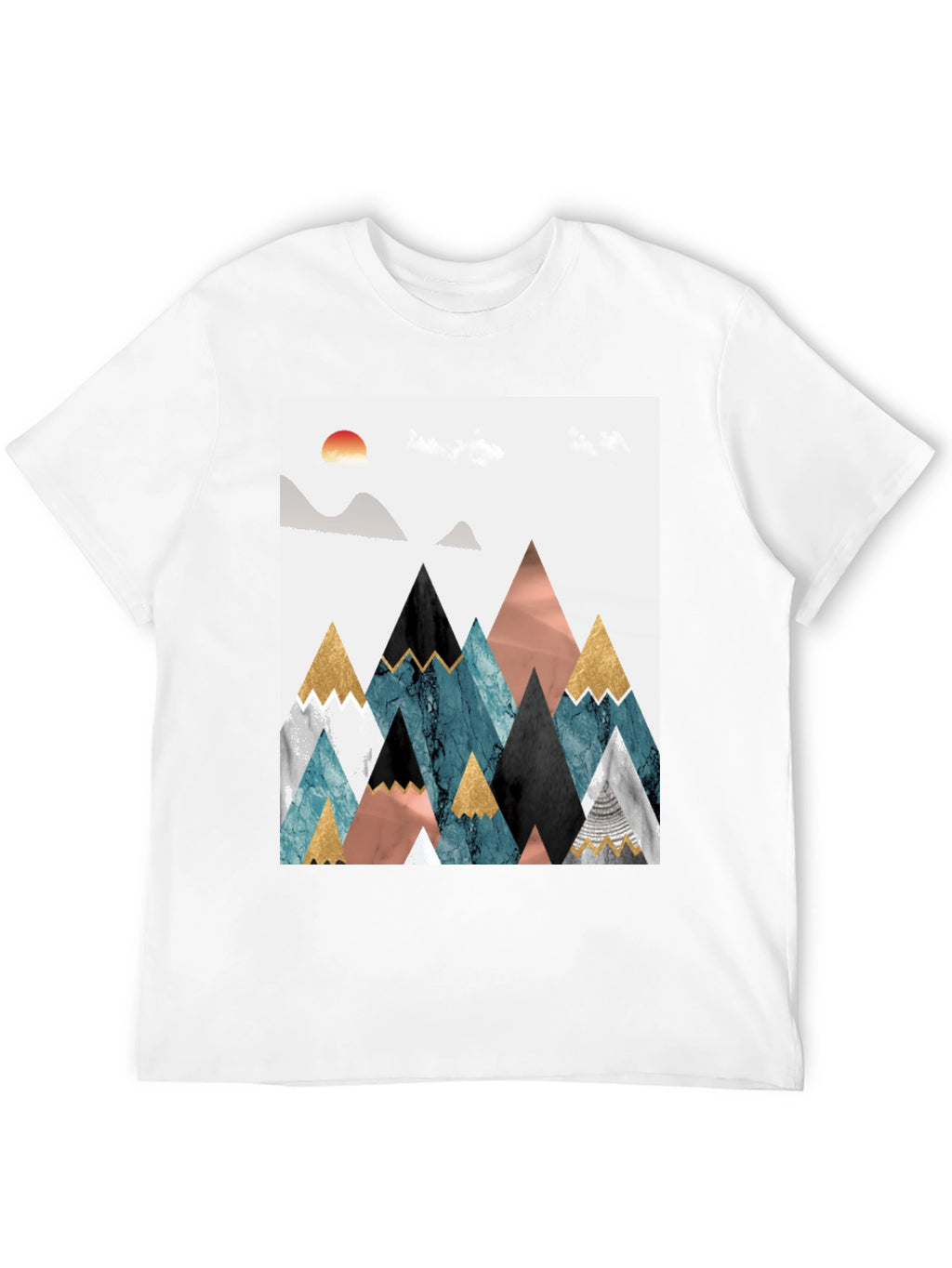 Geometric Mountain Scene Graphic Tee